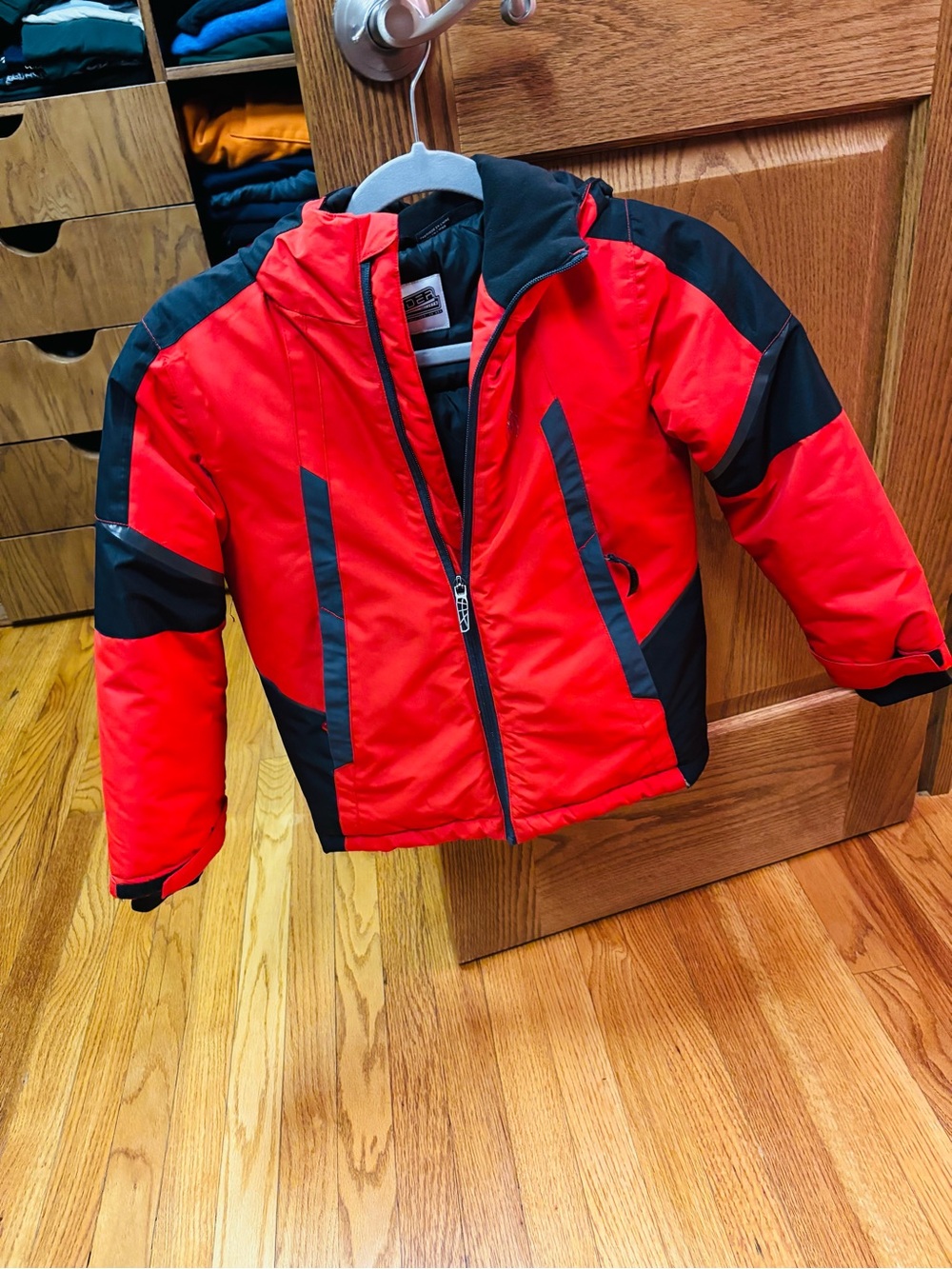Spyder Boys Size 6 Red Black Winter Ski Jacket EUC